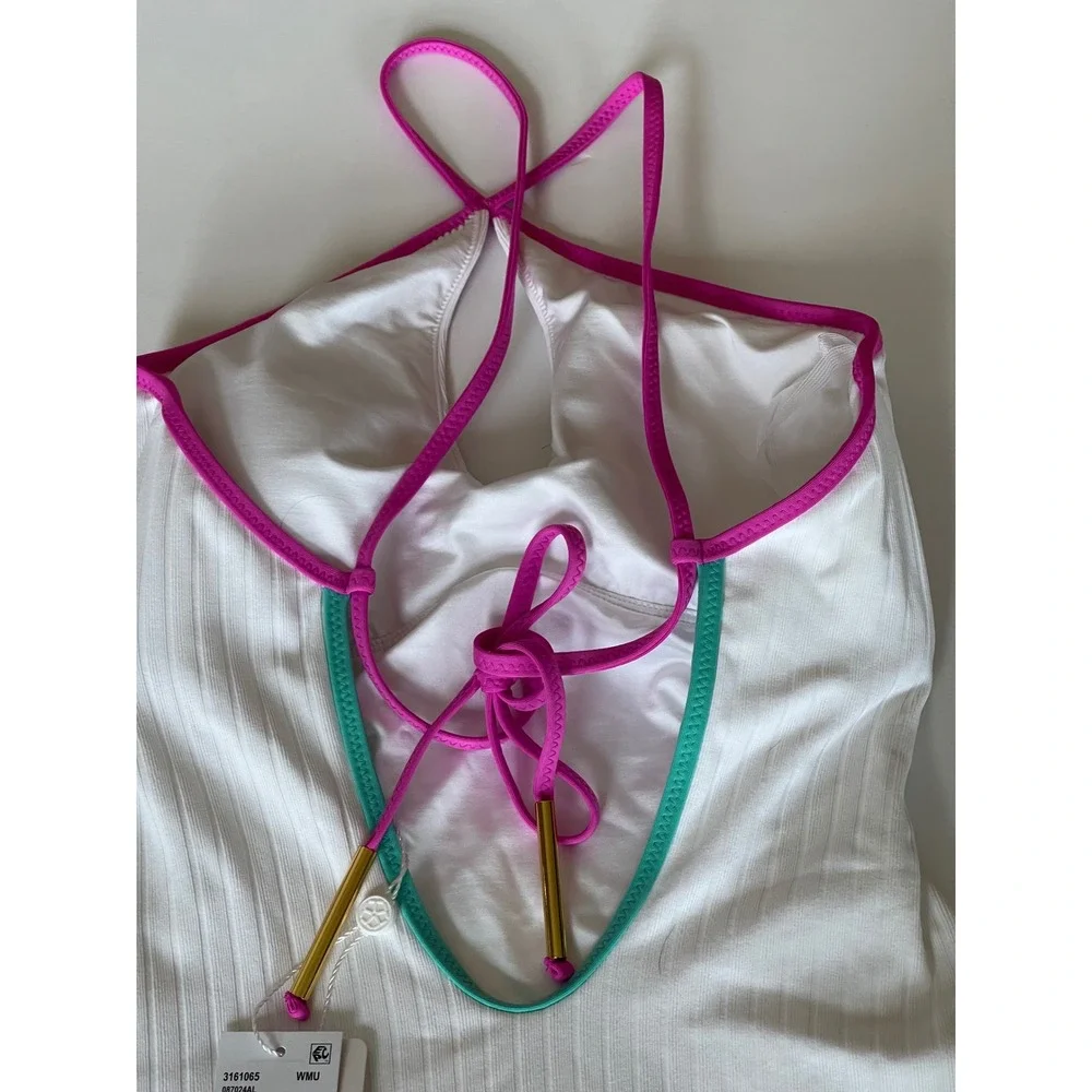 Trina Turk Maori Colorblock Binding One-Piece Swimsuit Women's Size 8